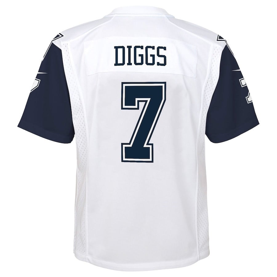 Trevon Diggs 7 Dallas Cowboys Alternate Game White NFL Jersey Youth