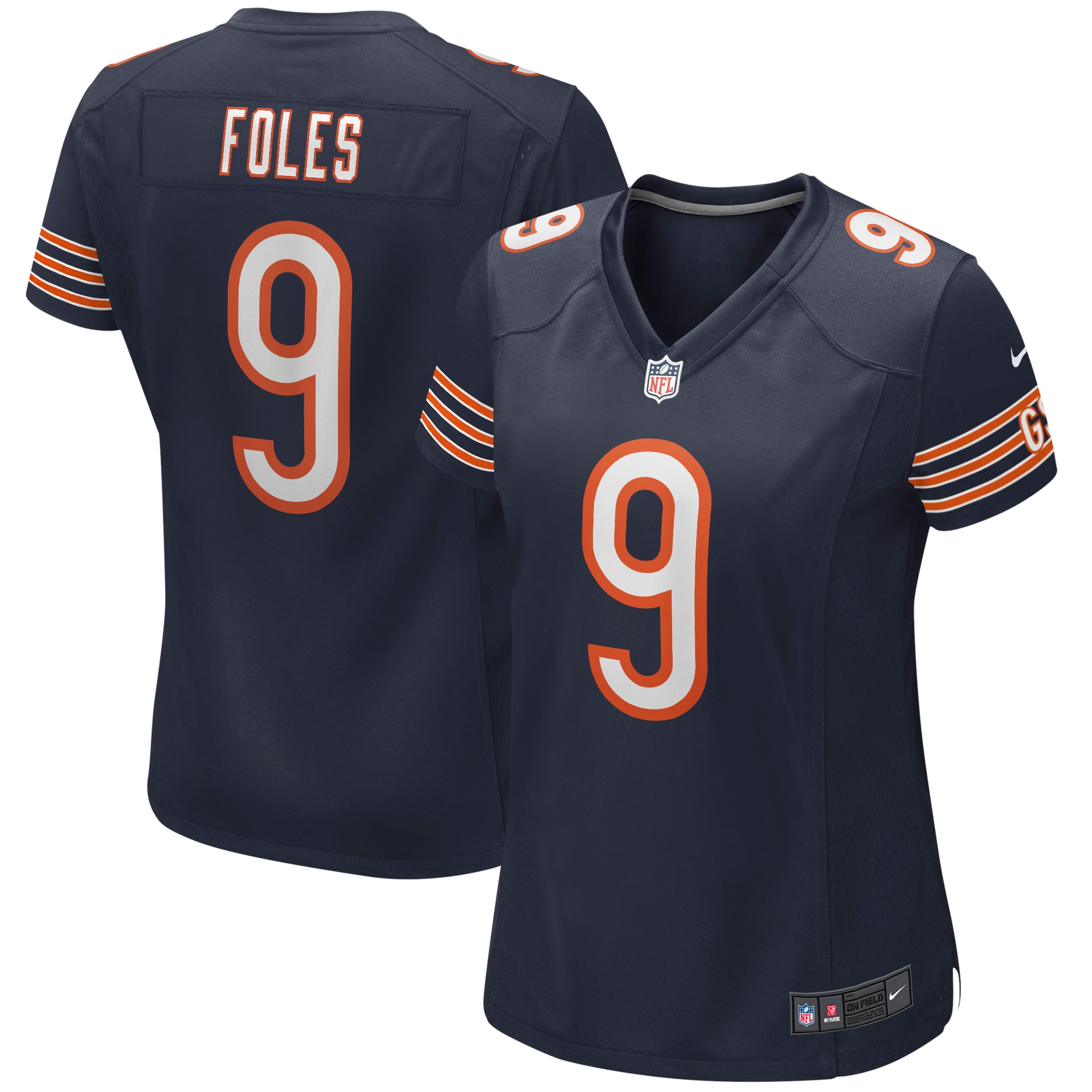 Chicago Bears Nick Foles Navy Game NFL Jersey Women's