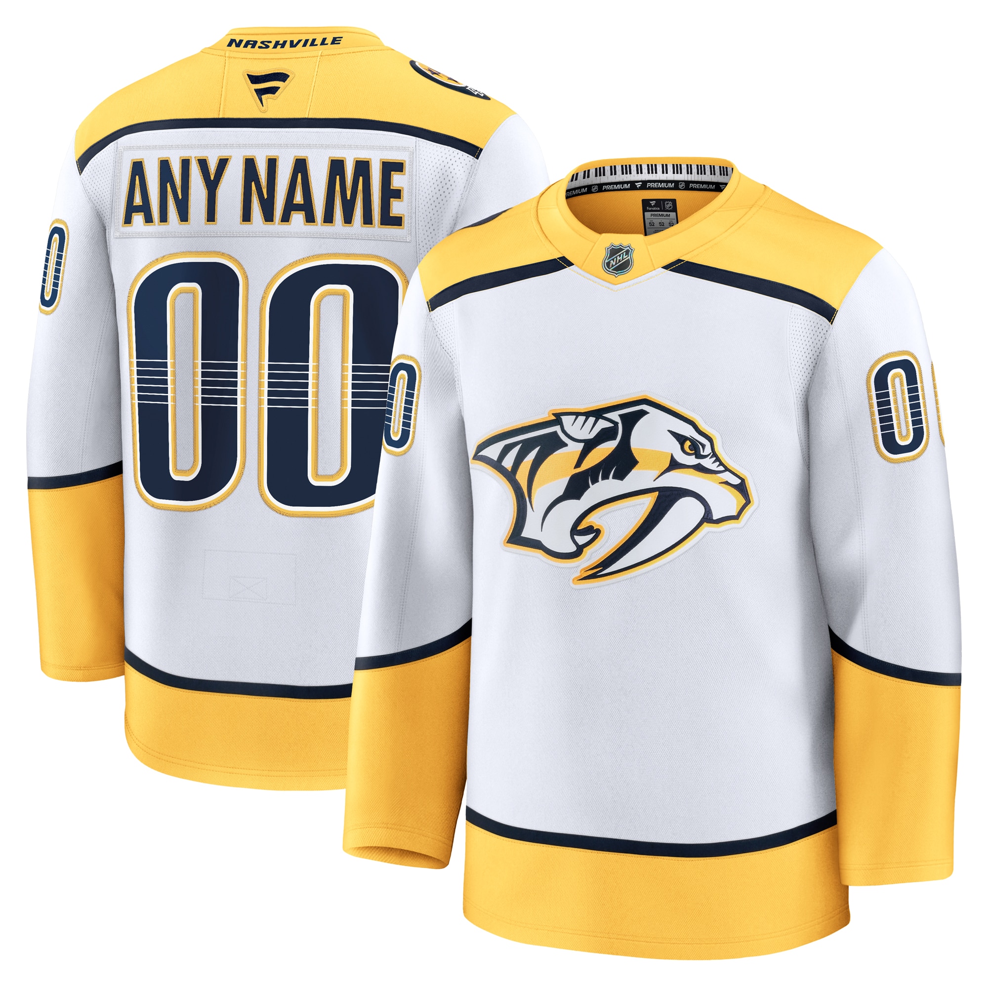 Nashville Predators White Away Premium Custom NHL Jersey Men's