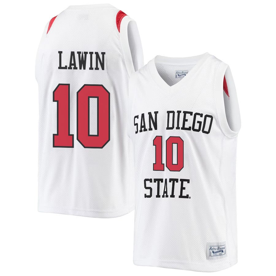 Cam Lawin 10 San Diego State Aztecs 2023- Me White NCAA Jersey Men's