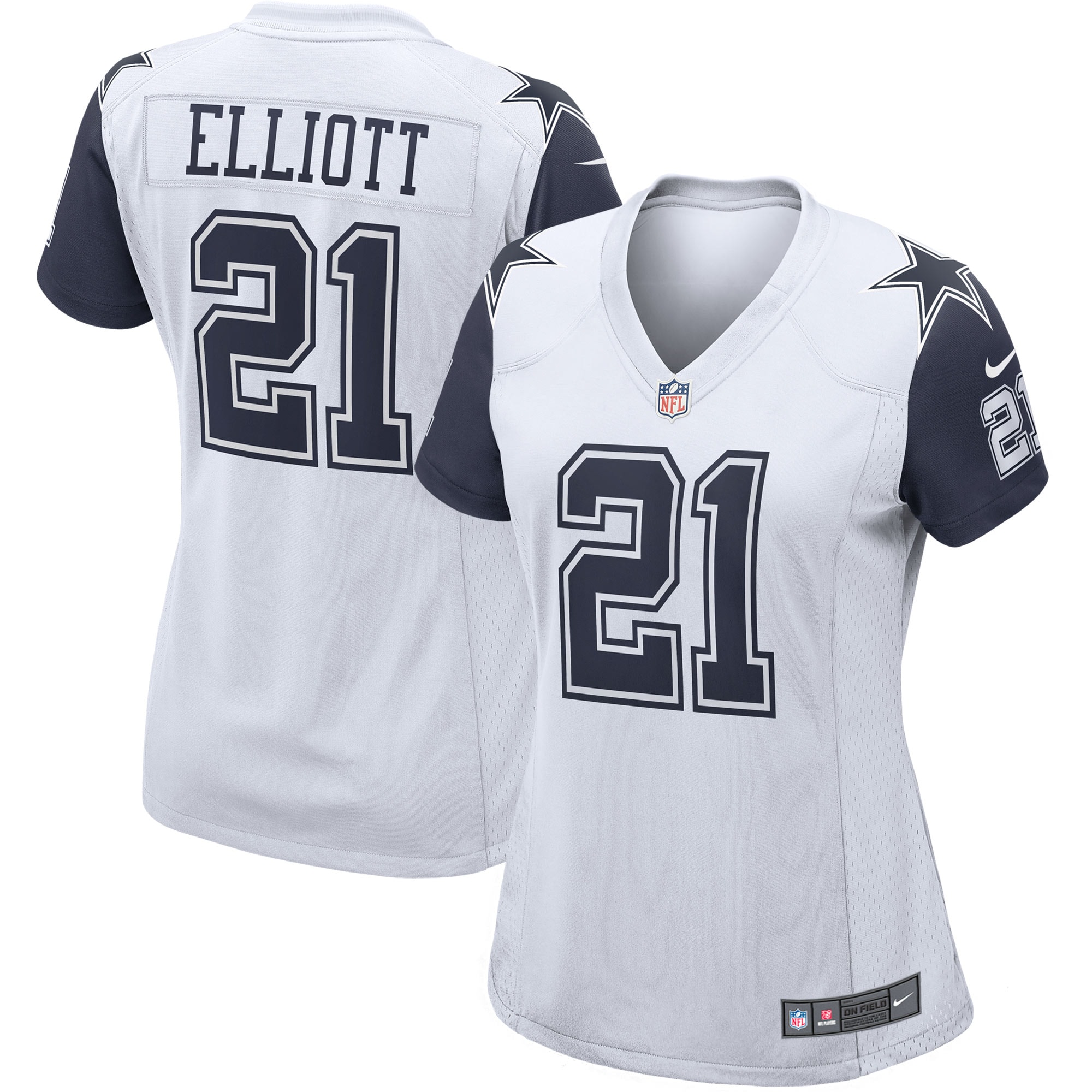 Dallas Cowboys Ezekiel Elliott White Alternate Game NFL Jersey Women's