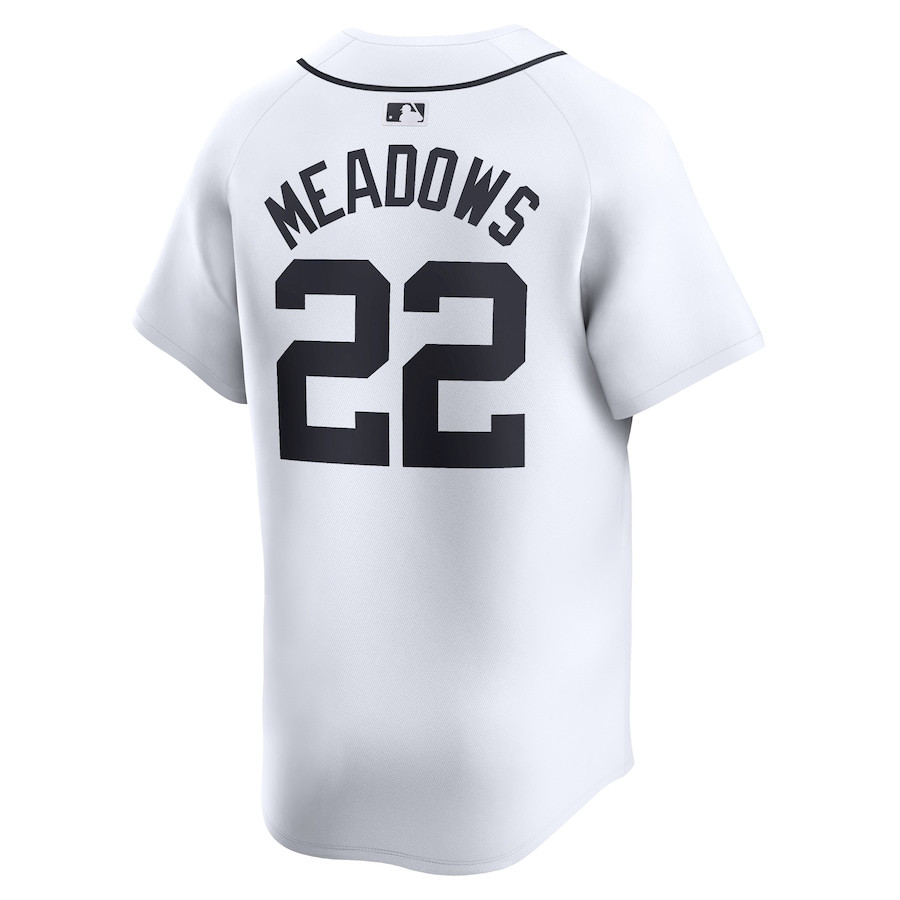 Parker Meadows 22 Detroit Tigers Home Limited Player White MLB Jersey Men's