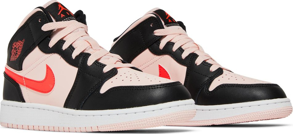Air Jordan 1 Mid GS Black Pink Crimson 554725-604
