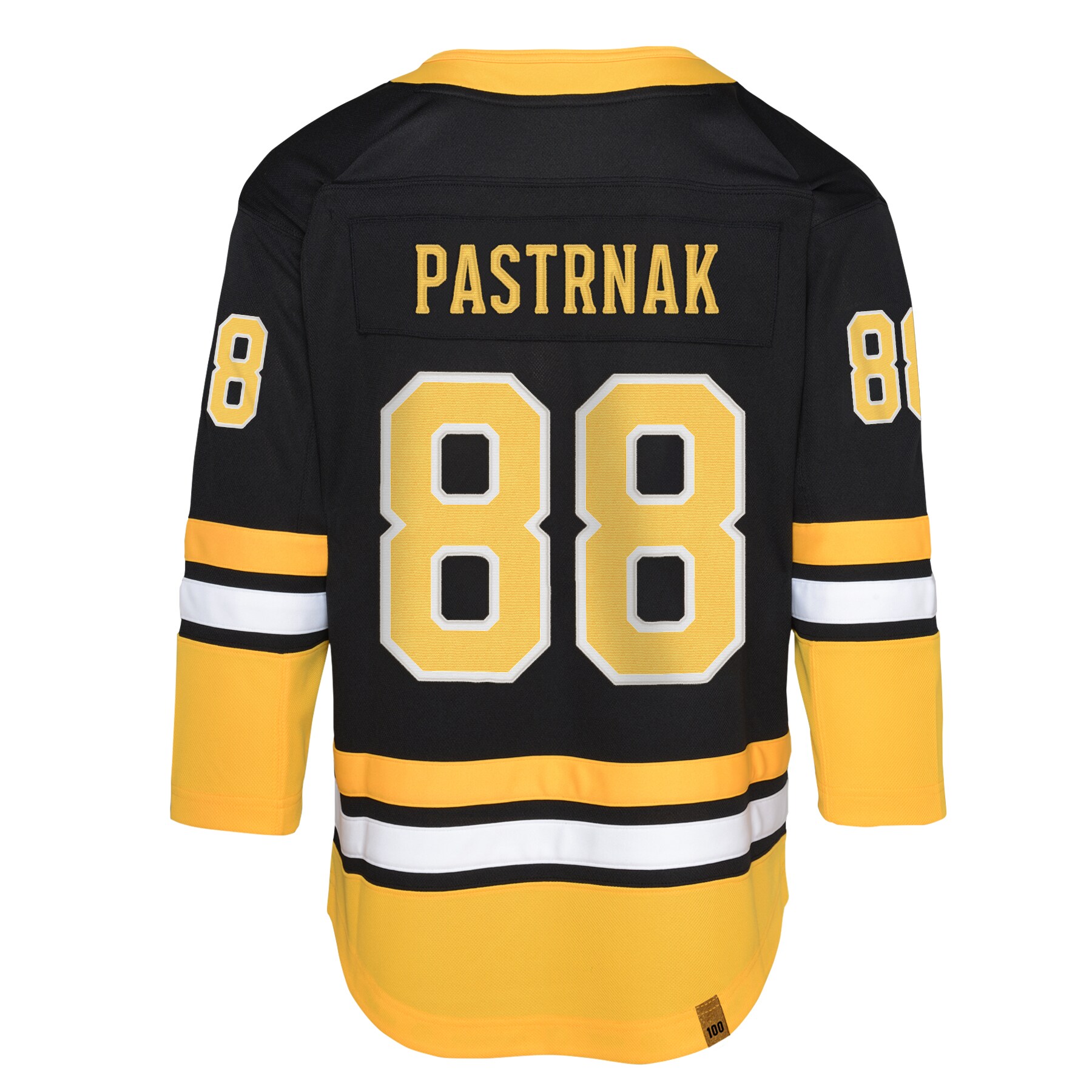Boston Bruins David Pastrnak Black 100th Anniversary Premier Player NHL Jersey Youth