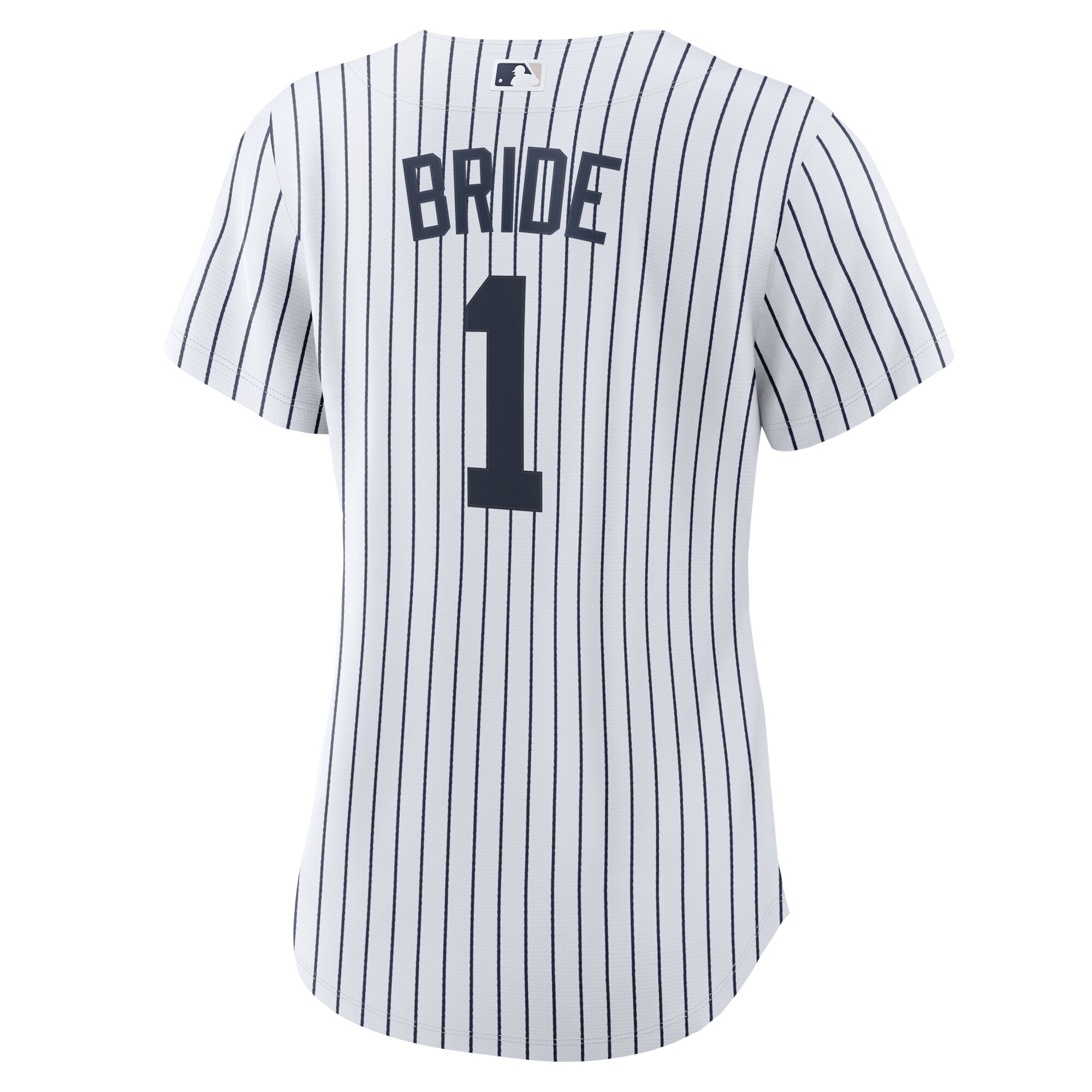 New York Yankees White #1 Bride Home MLB Jersey Women's