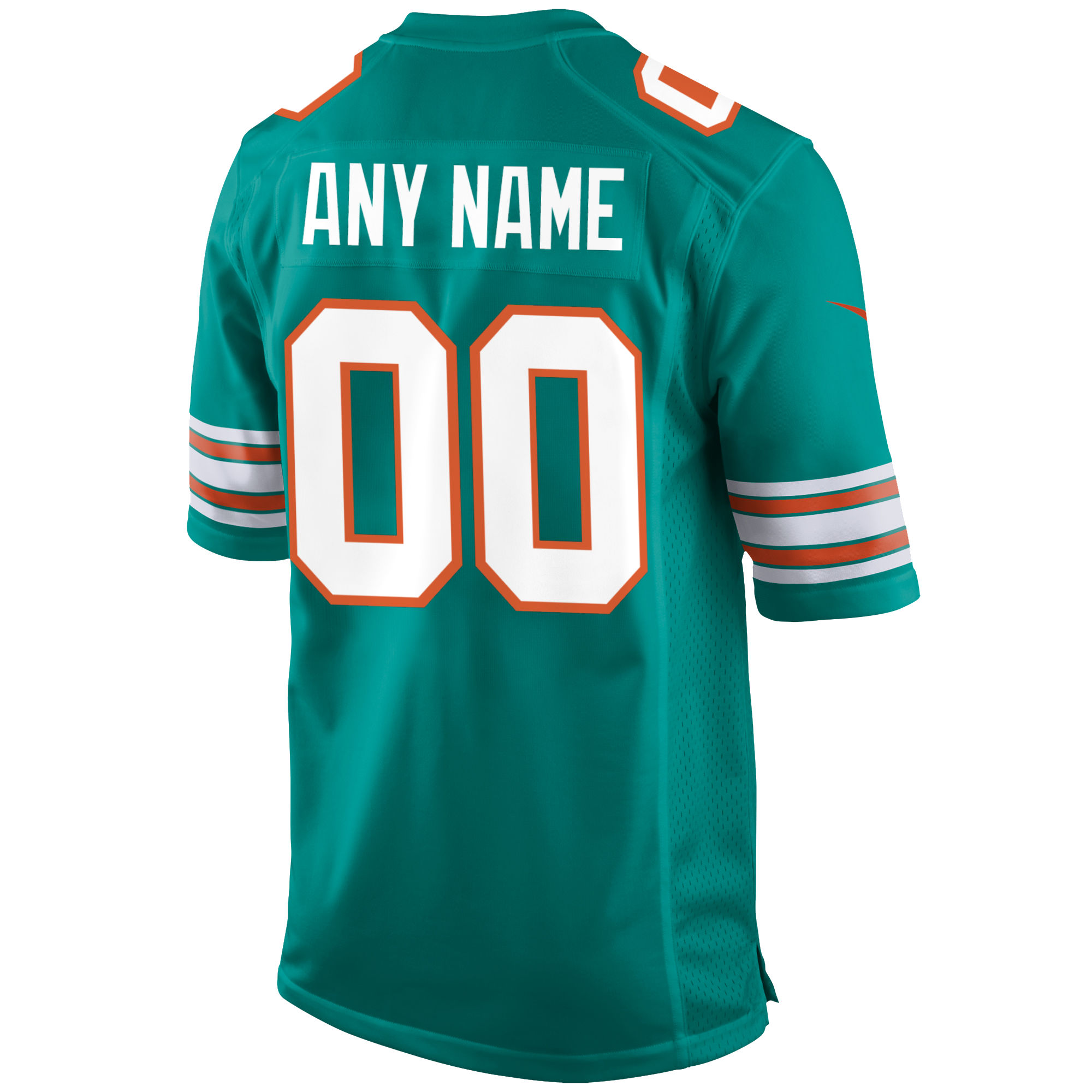 Miami Dolphins Aqua Alternate Custom Game NFL Jersey Men's