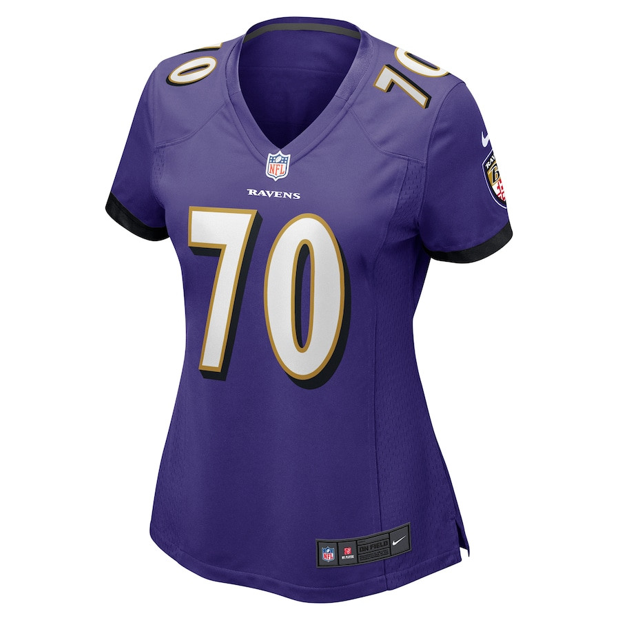 Roger Rosengarten 70 Baltimore Ravens Game Purple NFL Jersey Women's