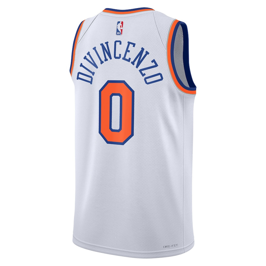 Donte DiVincenzo 0 New York Knicks Unisex Swingman Association Editio White NBA Jersey Unisex