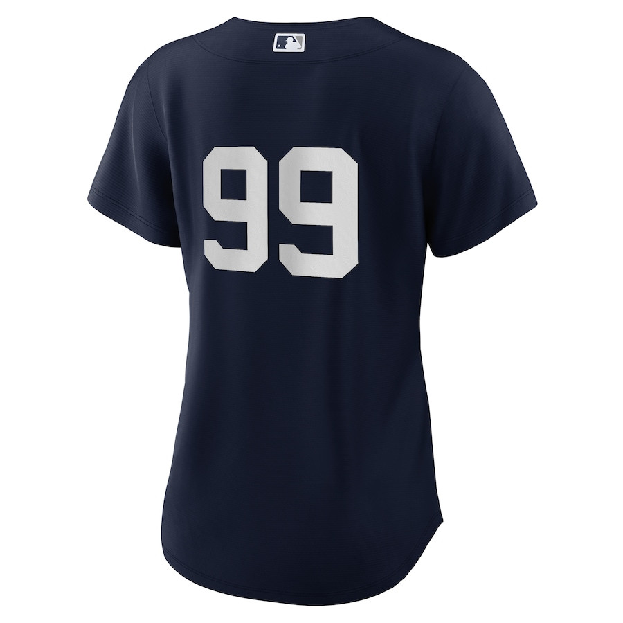 Aaron Judge 99 New York Yankees 2024 World Series Player Navy MLB Jersey Women's