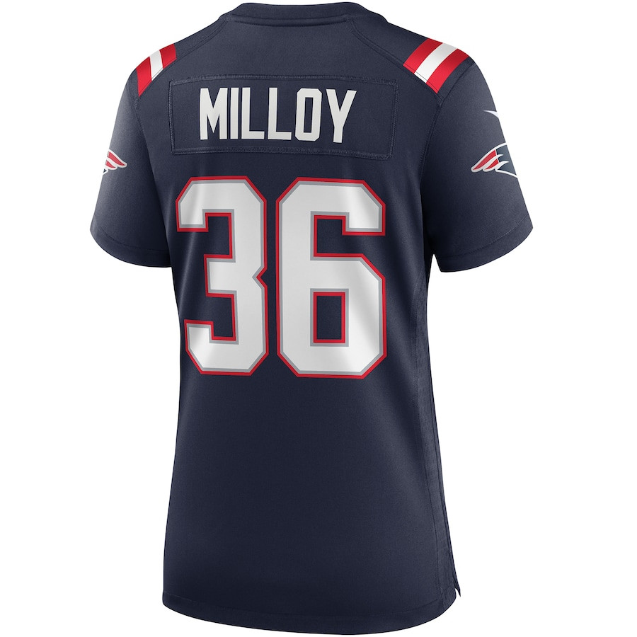 Lawyer Milloy 36 New England Patriots Game Retired Navy NFL Jersey Women's