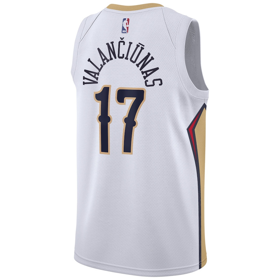 Jonas Valanciunas 17 New Orleans Pelicans Unisex Swingman Association Editio White NBA Jersey Unisex