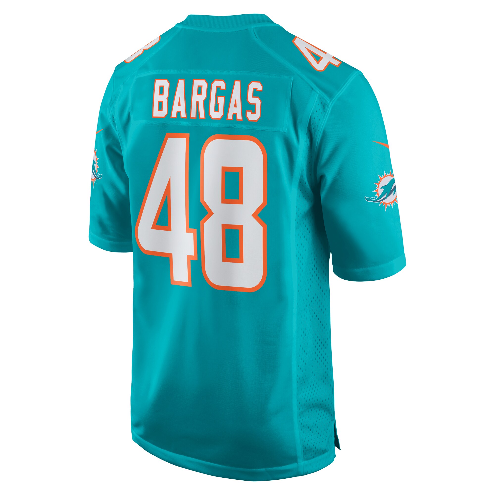 Miami Dolphins Jake Bargas Aqua Home Game Player NFL Jersey Men's