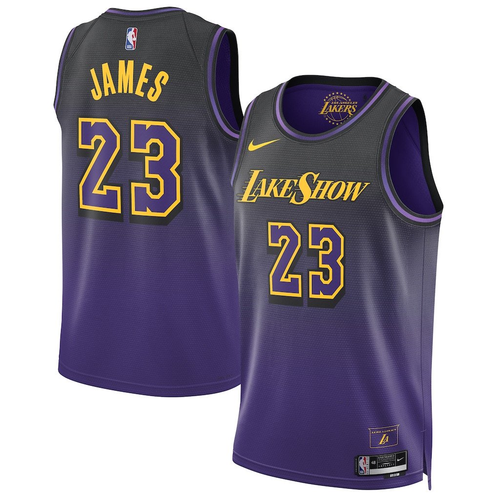 LeBron James 23 Los Angeles Lakers Unisex 2024/25 Swingman Player City Edition Purple NBA Jersey Unisex