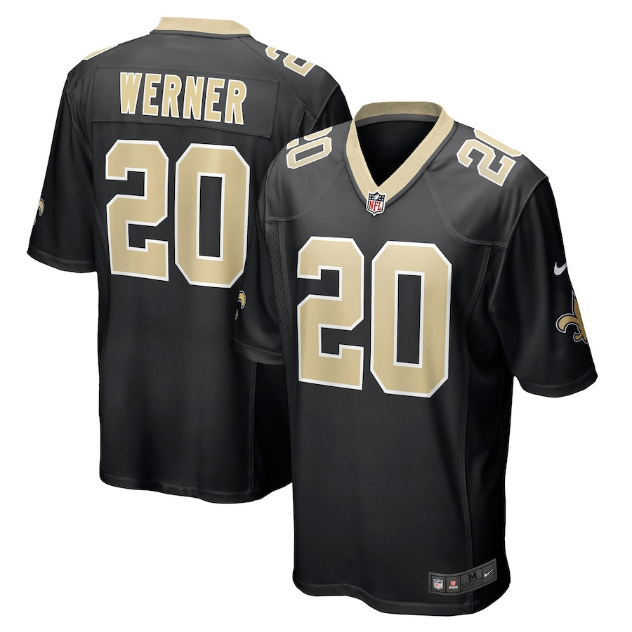 Pete Werner 20 New Orleans Saints Game Black NFL Jersey Men's