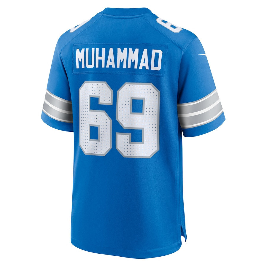 Al-Quadin Muhammad #69 Detroit Lions Super Bowl LIX Blue NFL Jersey Youth