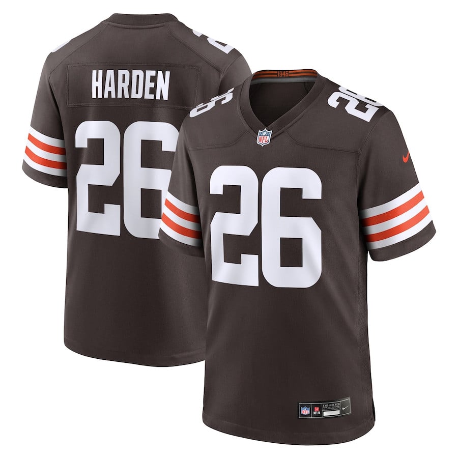 Myles Harden 26 Cleveland Browns Team Game Brown NFL Jersey Men's