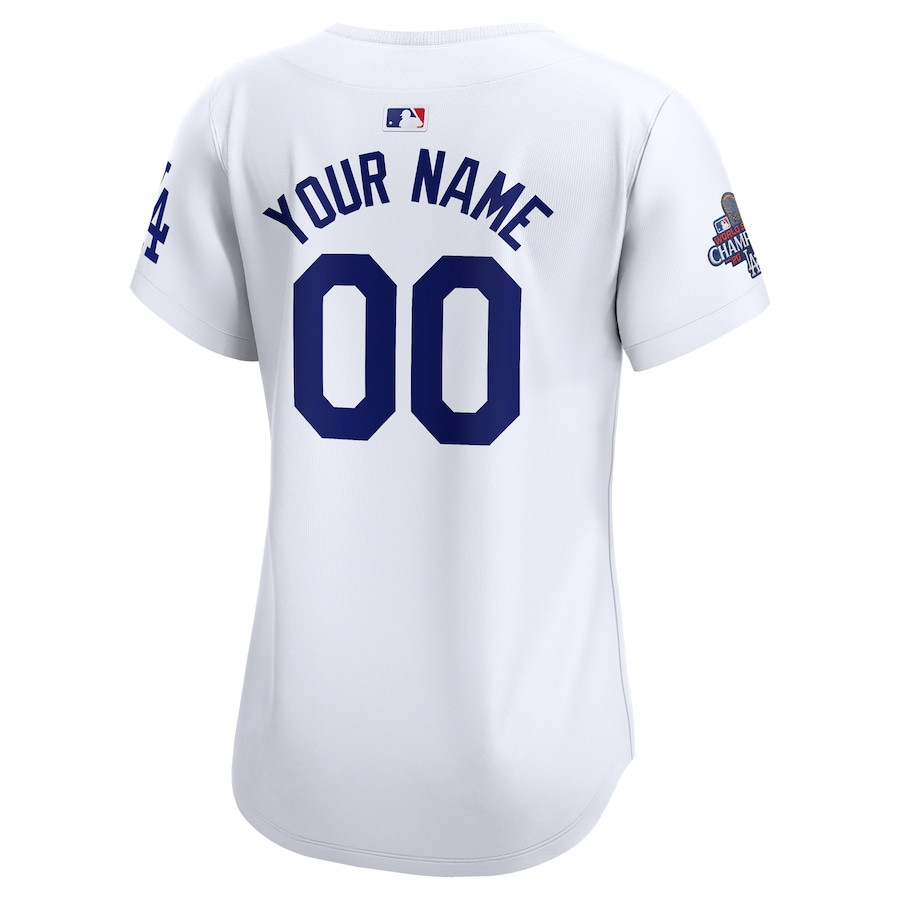 Los Angeles Dodgers 2024 World Series Champions Home Custom Limited White MLB Jersey Women's