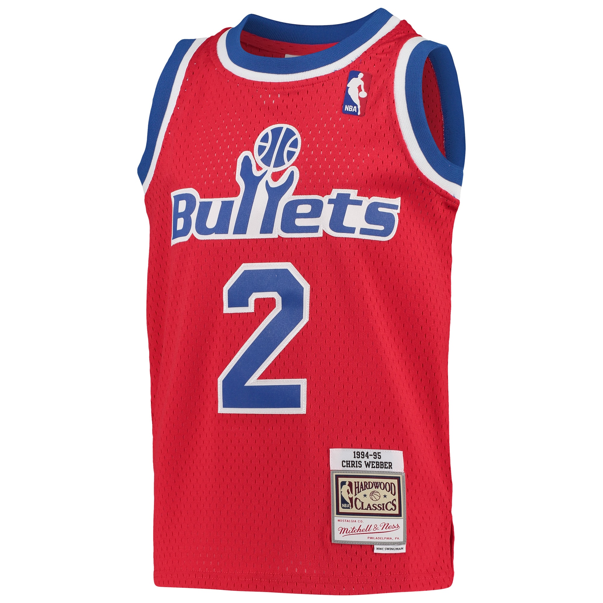 Mitchell Ness Chris Webber Red Washington Bullets 1994-95 Hardwood Classics Swingman NBA Jersey Youth