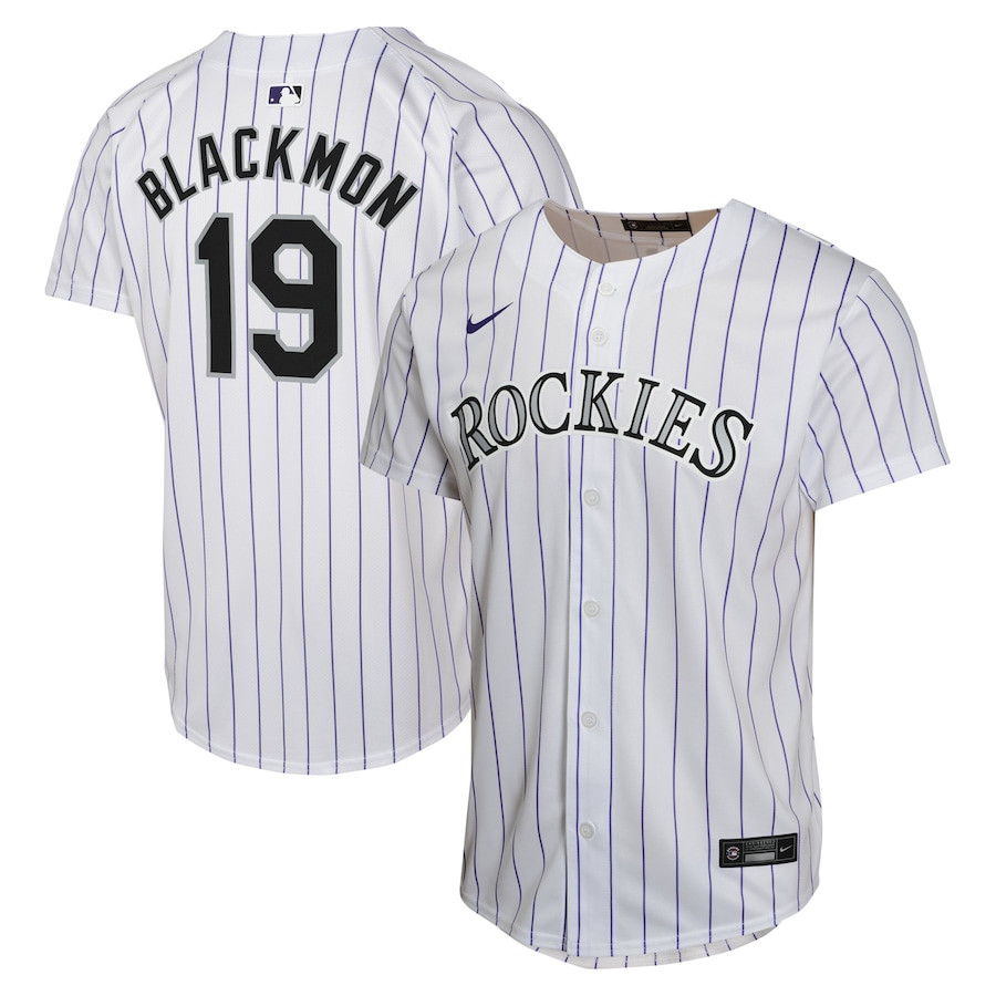 Charlie Blackmon 19 Colorado Rockies Home Game Player White MLB Jersey Youth