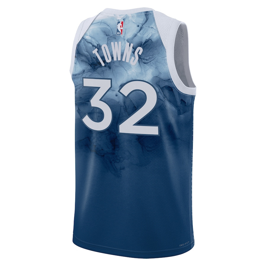 Karl-Anthony Towns 32 Minnesota Timberwolves 2023/24 City Edition Swingman Blue NBA Jersey Men's