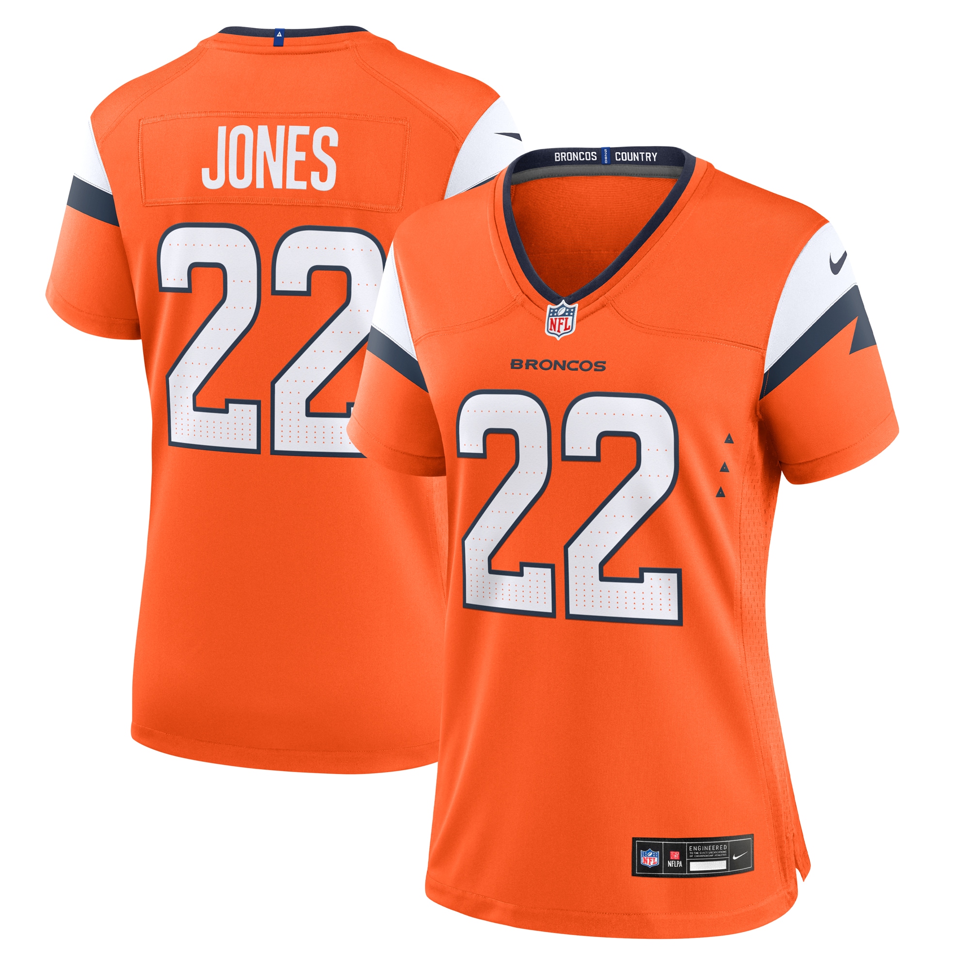 Denver Broncos Brandon Jones Orange Team Game NFL Jersey Women's
