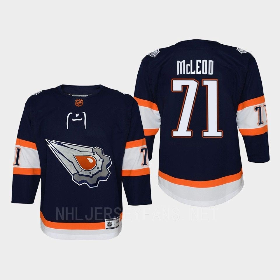 Edmonton Oilers Ryan McLeod 71 Special Edition 2.0 Retro Navy NHL Jersey Youth