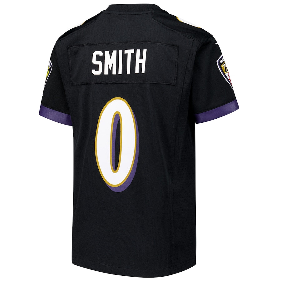 Roquan Smith 0 Baltimore Ravens Alternate Player Game Black NFL Jersey Youth