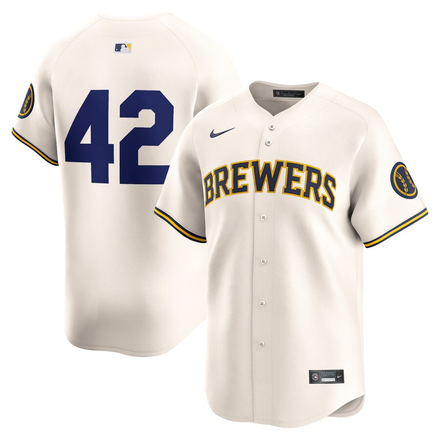 Milwaukee Brewers 2024 Jackie Robinson Day Home Limited Jersey Cream