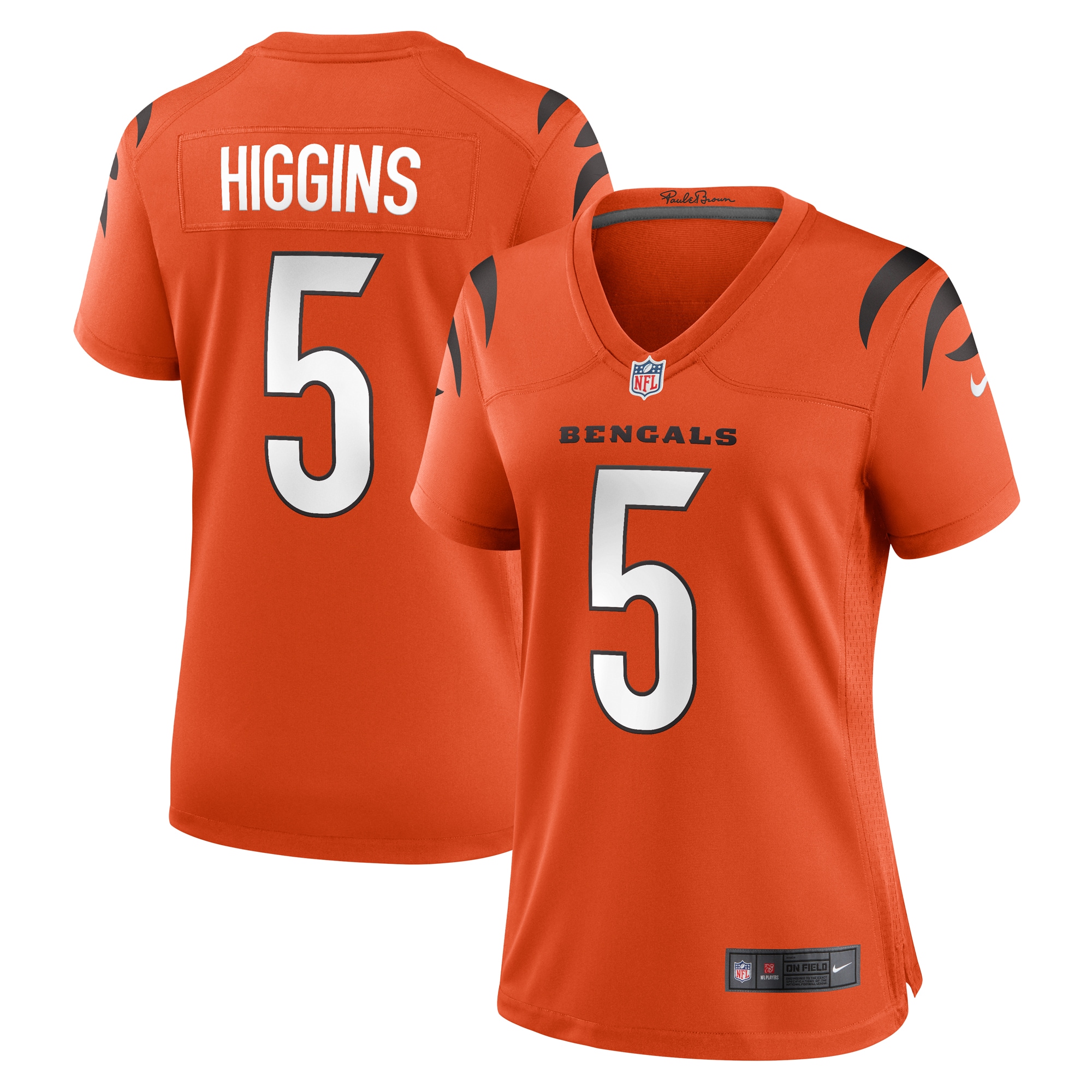 Cincinnati Bengals Tee Higgins Orange Alternate Game Player NFL Jersey Women's