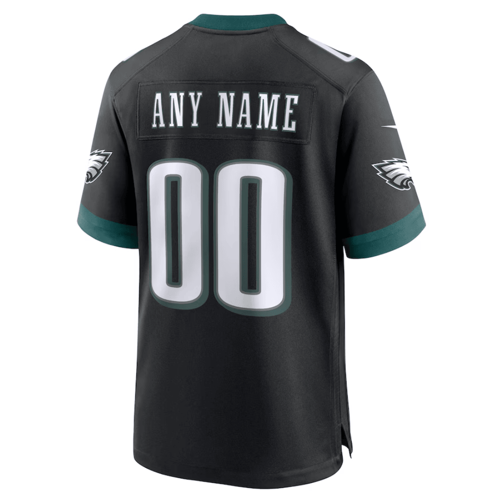 Philadelphia Eagles Super Bowl LIX Patch Alternate Game Custom Black NFL Jersey Men's