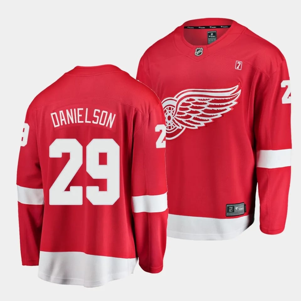 Nate Danielson #29 Detroit Red Wings 2023 Draft Home Red NHL Jersey Men's