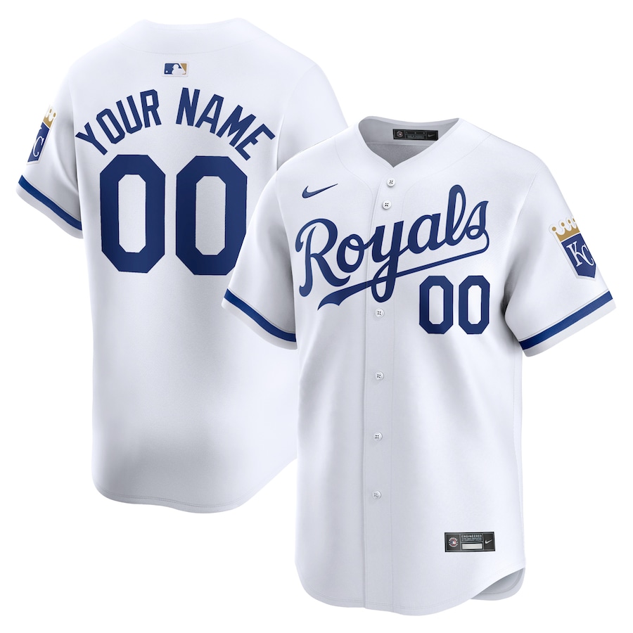 Kansas City Royals Youth Home Limited Custom Jersey White