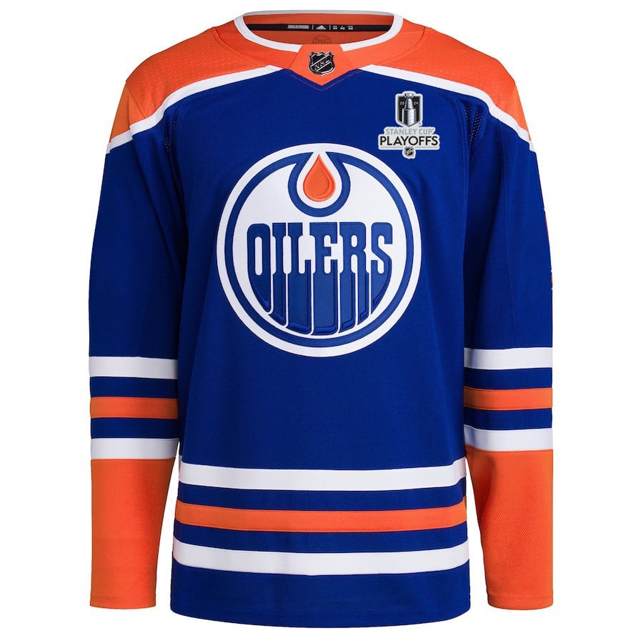 Edmonton Oilers 2024 Playoffs Patch Home Men NHL Jersey Men's