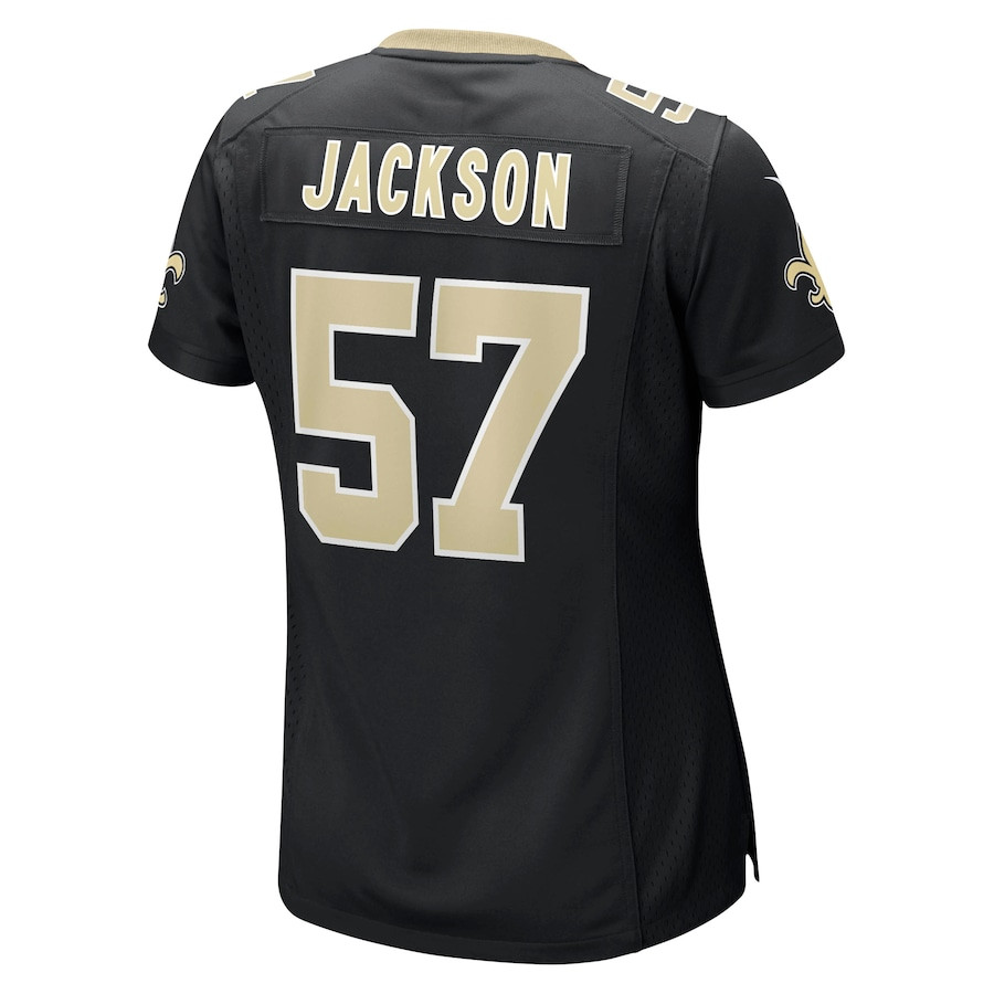 Rickey Jackson 57 New Orleans Saints Retired Black NFL Jersey Women's