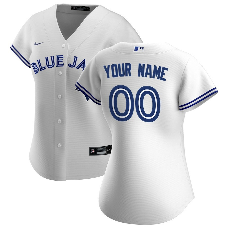 Toronto Blue Jays Home Custom White MLB Jersey Women's