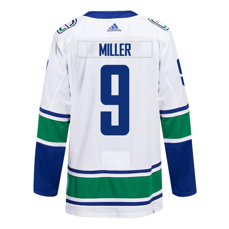 J.T. Miller 9 Vancouver Canucks 2024 Playoffs Patch Away White NHL Jersey Men's