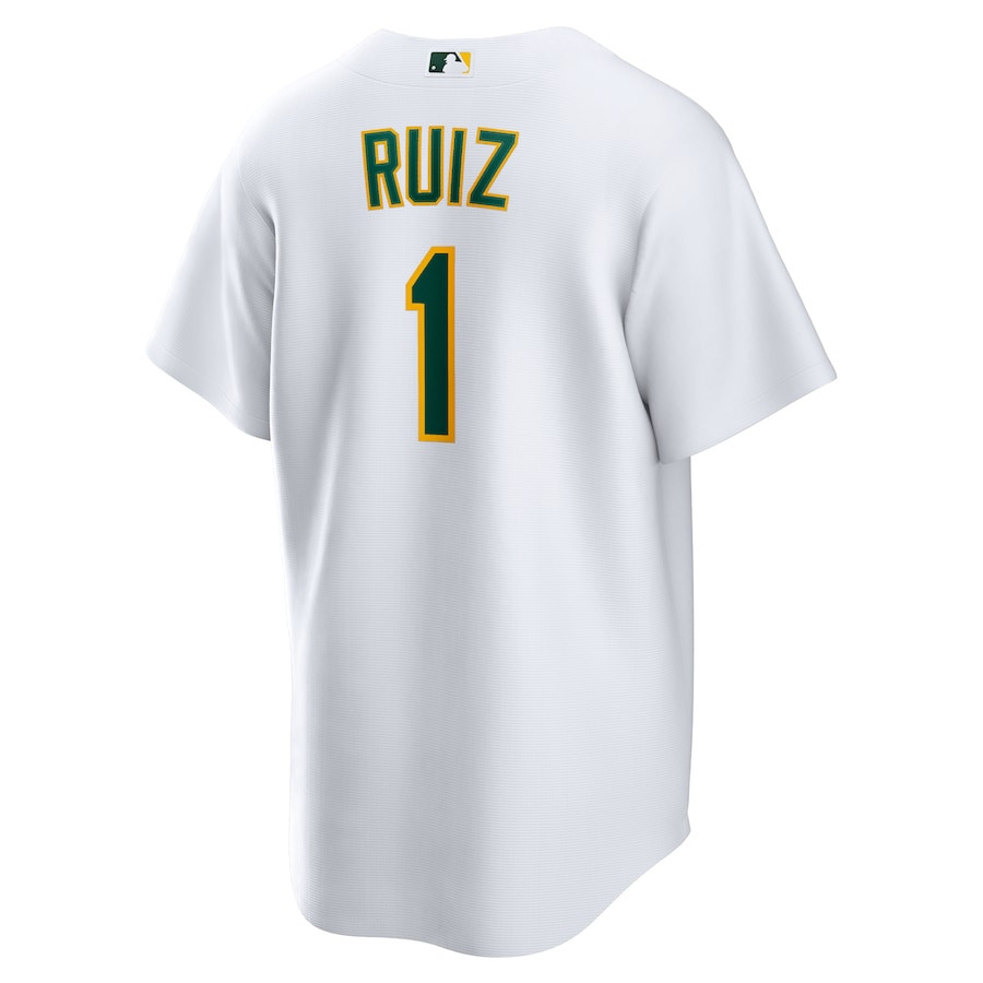 Esteury Ruiz 1 Oakland Athletics Home White MLB Jersey Men's