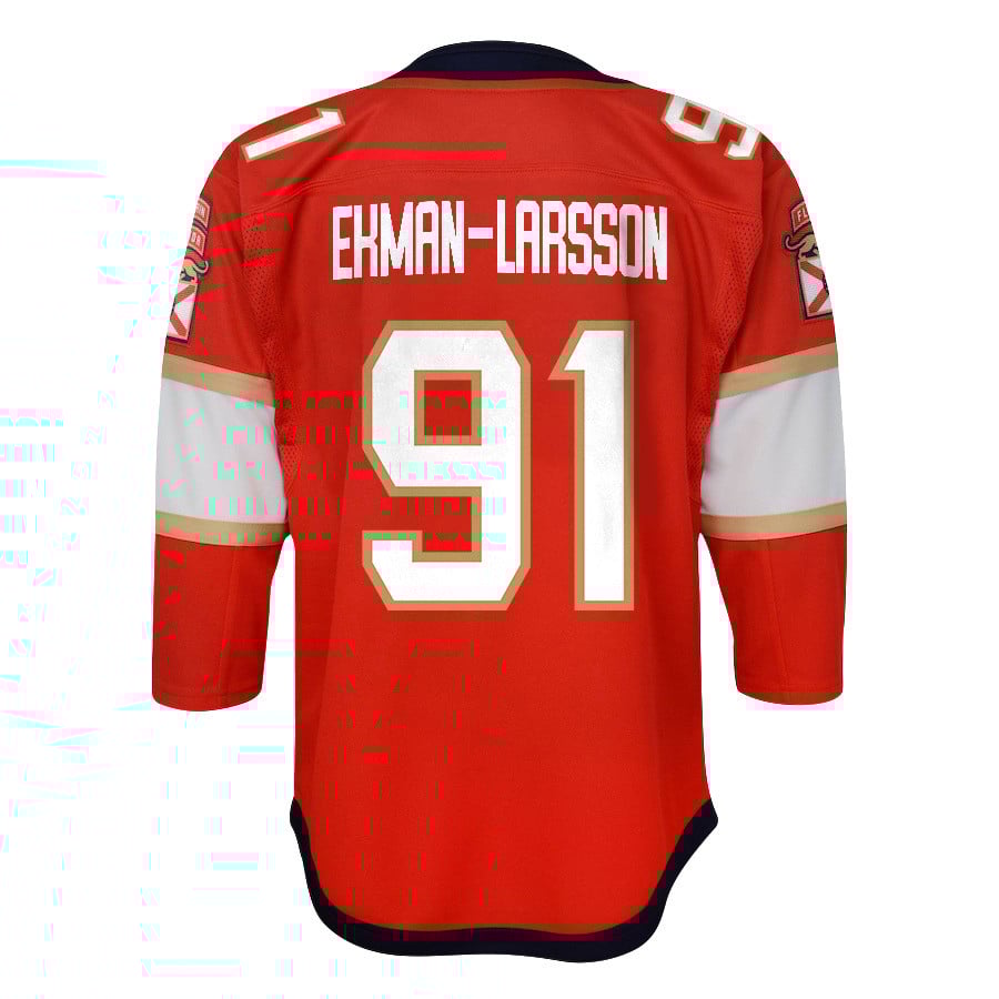 Oliver Ekman-Larsson 91 Florida Panthers 2024 STANLEY CUP Final Home Breakaway Red NHL Jersey Youth