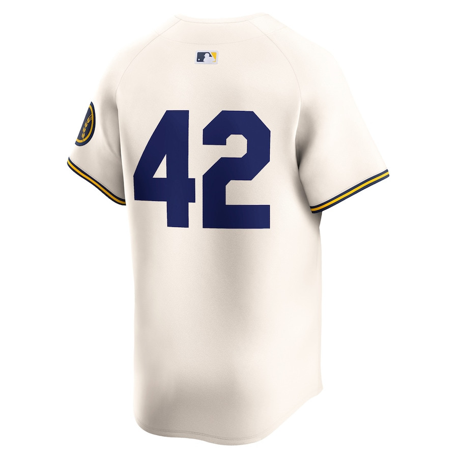 Milwaukee Brewers 2024 Jackie Robinson Day Home Limited Cream MLB Jersey Men's