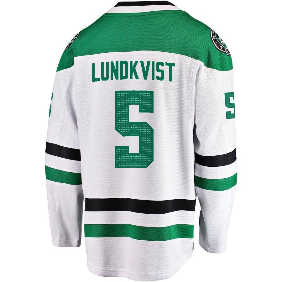 Nils Lundkvist 5 Dallas Stars 2024 Playoffs Patch Away Breakaway Men NHL Jersey Men's