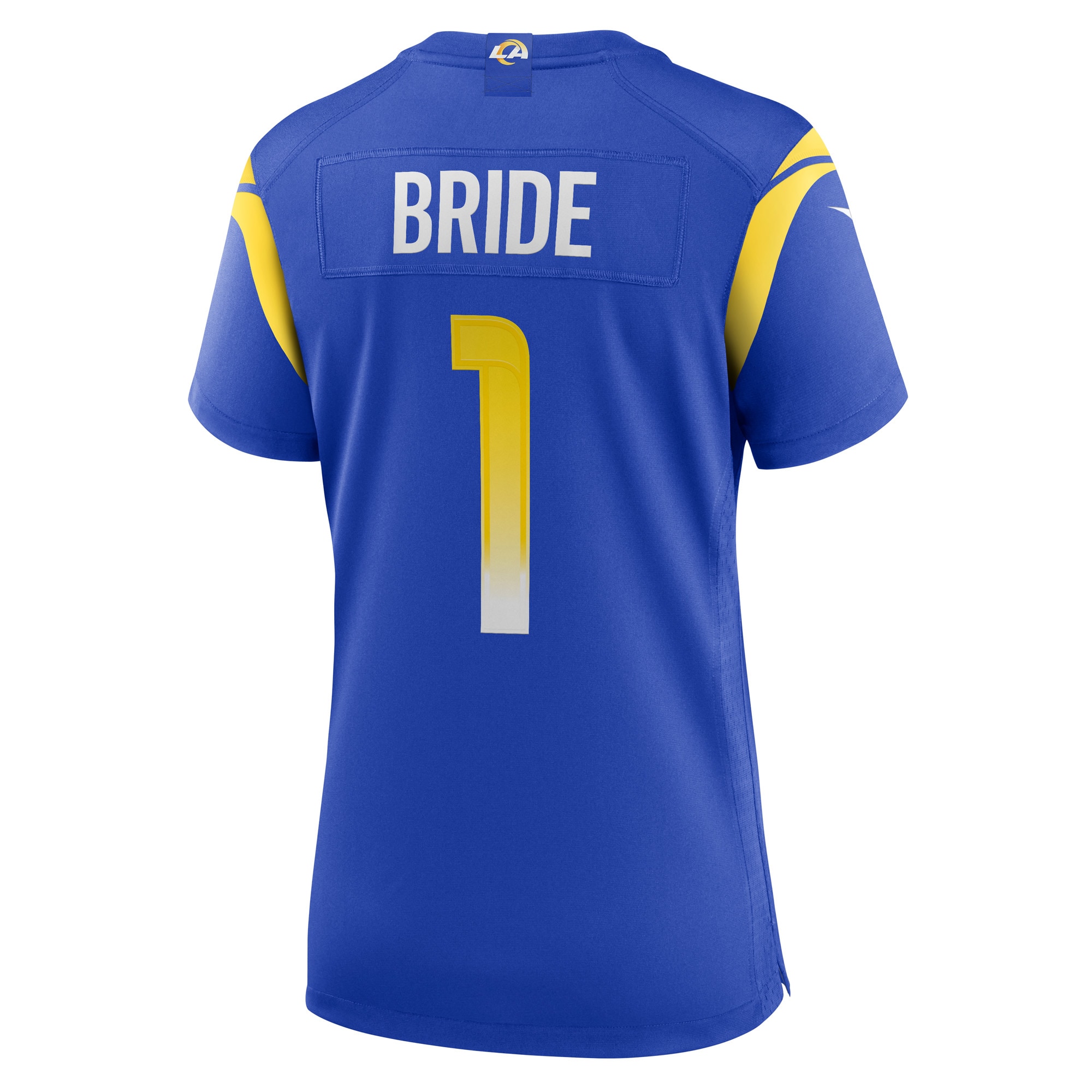 Los Angeles Rams Number 1 Bride Royal Game NFL Jersey Women's