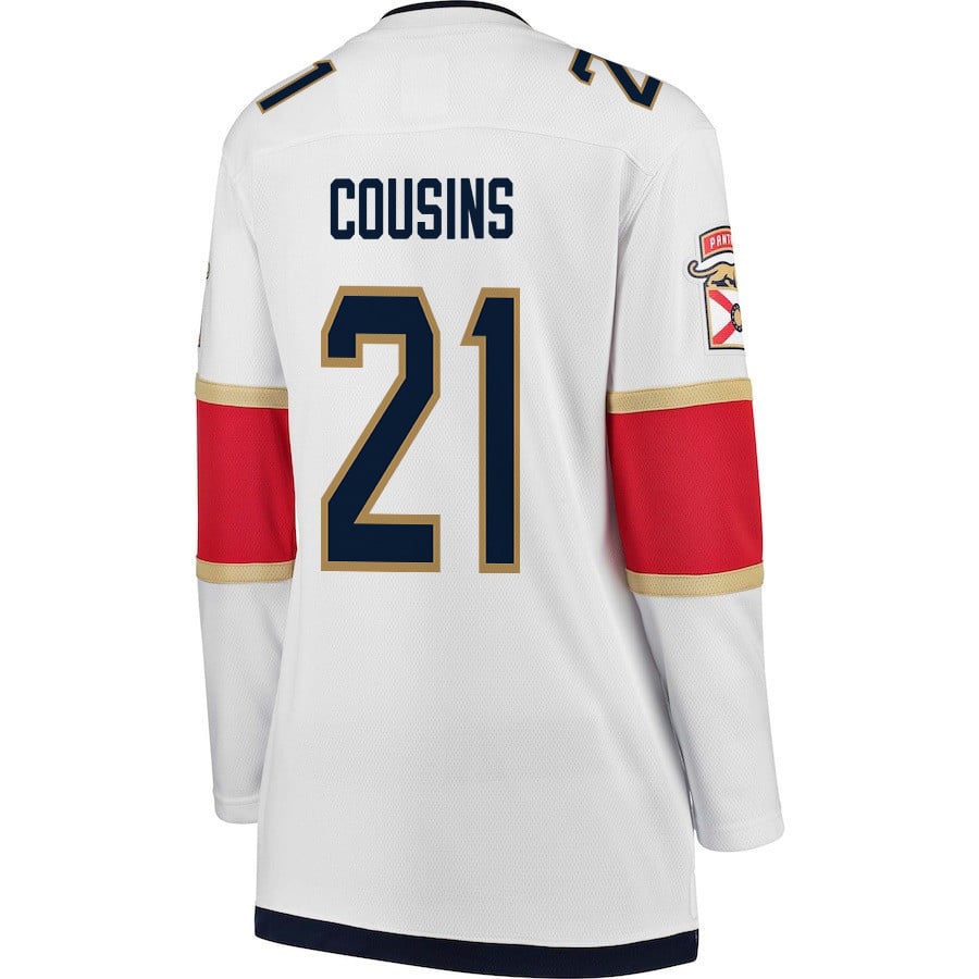Nick Cousins 21 Florida Panthers 2024 STANLEY CUP Final Away Breakaway White NHL Jersey Women's
