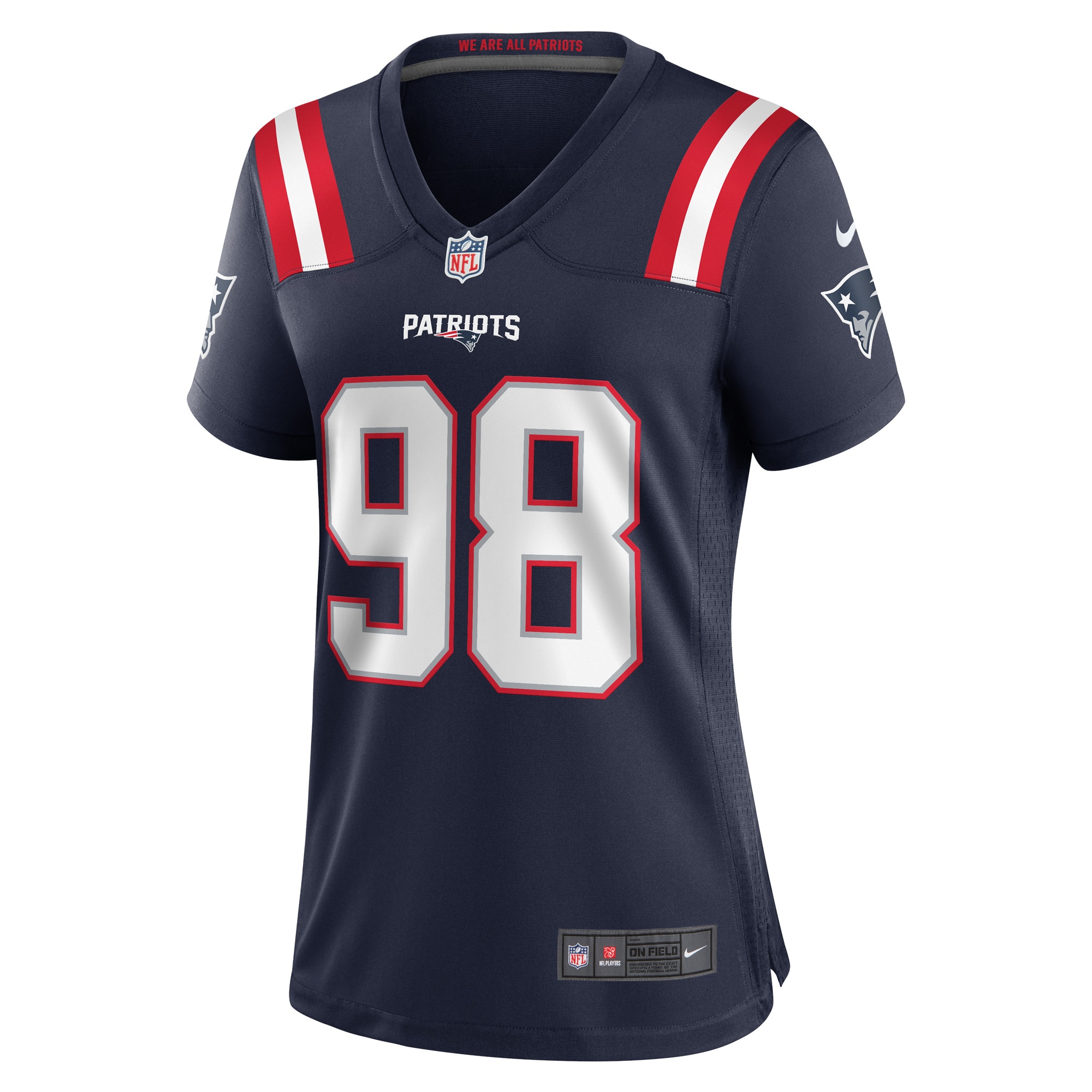 New England Patriots Carl Davis Jr. Navy Game Player NFL Jersey Women's