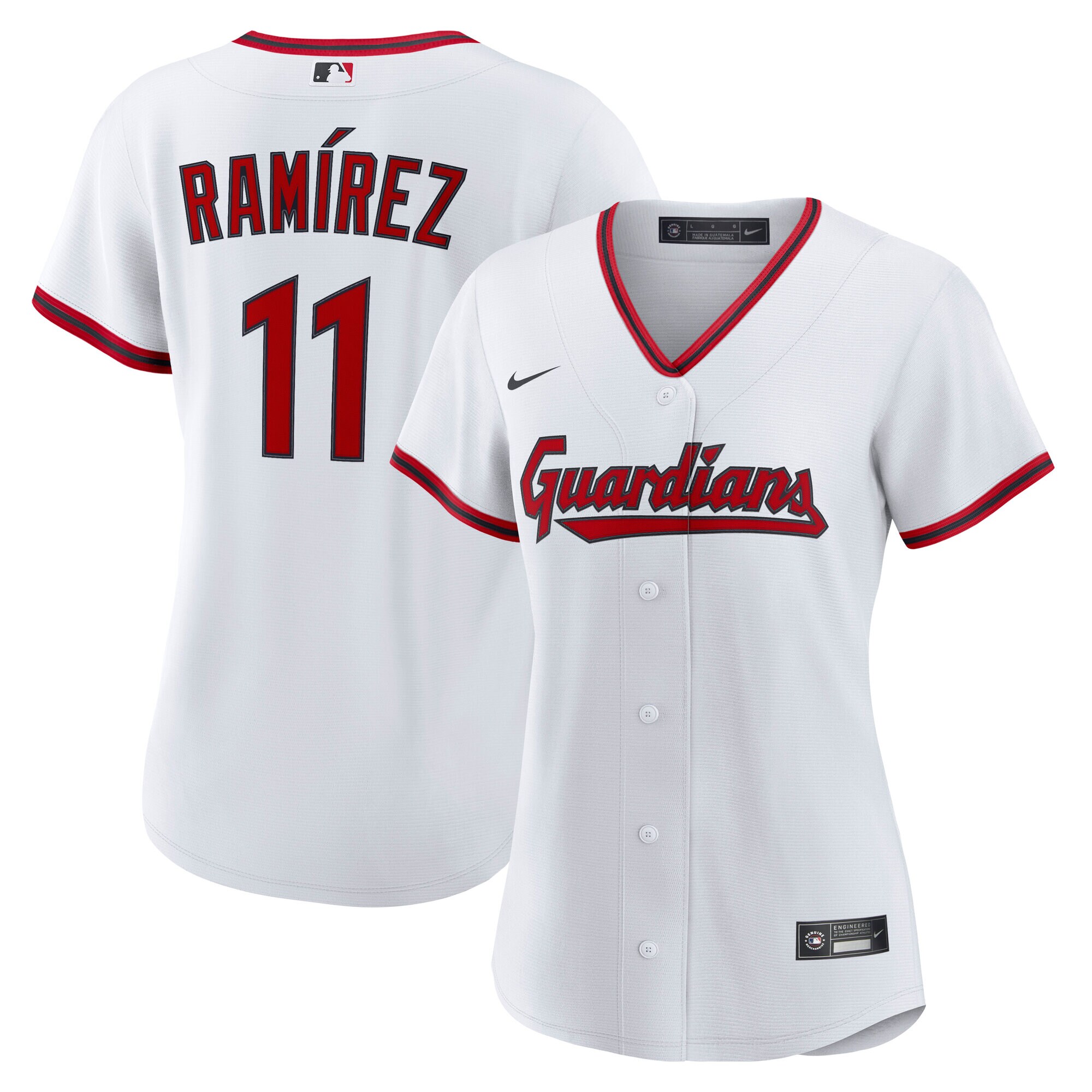 Cleveland Guardians Jose Ramirez White Home 2.0 Player MLB Jersey Women's