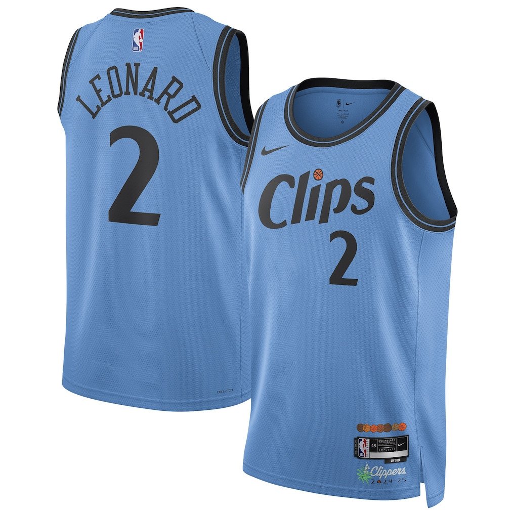 Kawhi Leonard 2 Los Angeles Clippers Unisex 2024/25 Swingman Player City Edition Light Blue NBA Jersey Unisex