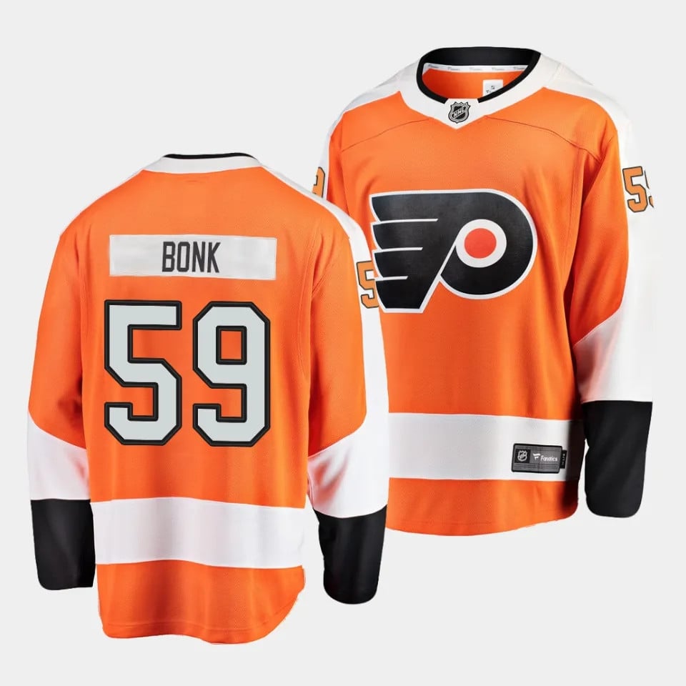 Oliver Bonk #59 Philadelphia Flyers 2023 Draft Home Orange NHL Jersey Men's