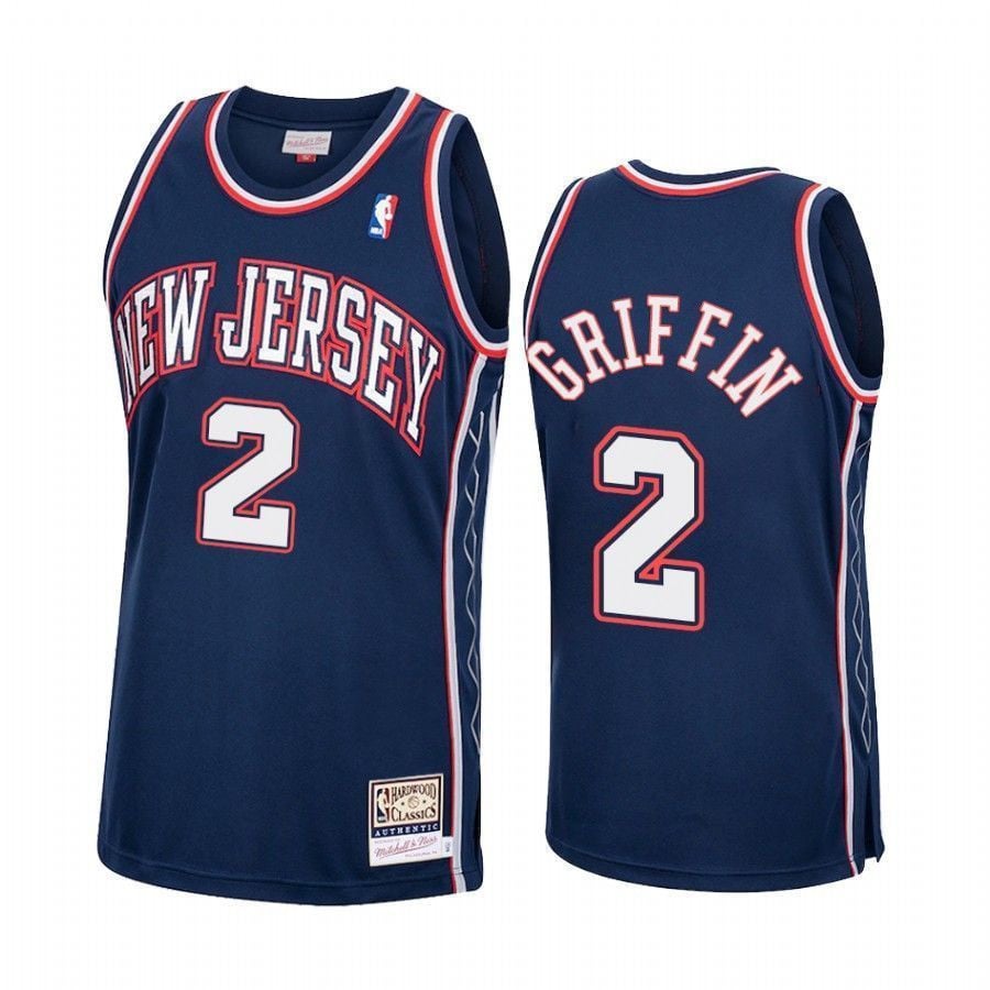 Blake Griffin 2 Brooklyn Nets Hardwood Classics Navy NBA Jersey Men's