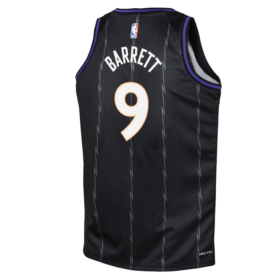 RJ Barrett 9 Toronto Raptors 2024/25 Swingman Playe City Edition Black NBA Jersey Youth