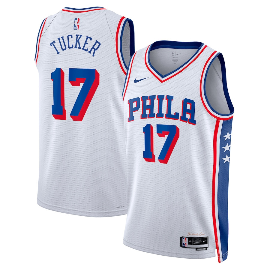 P.J. Tucker 17 Philadelphia 76ers 2023/24 Swingman Association Editio White NBA Jersey Men's