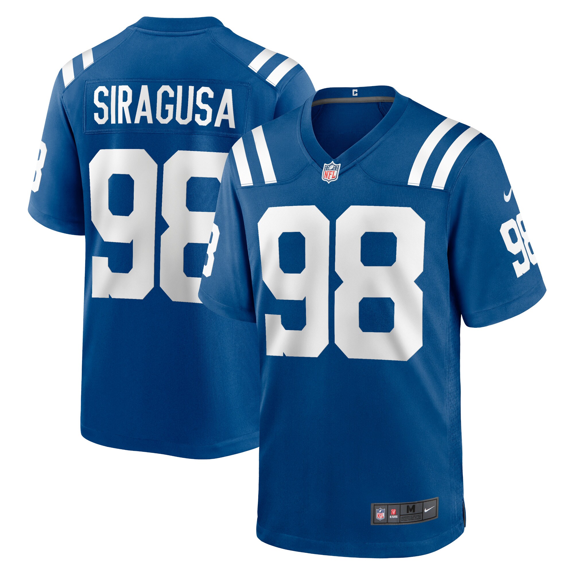 Indianapolis Colts Tony Siragusa Royal Game Retired Player NFL Jersey Men's